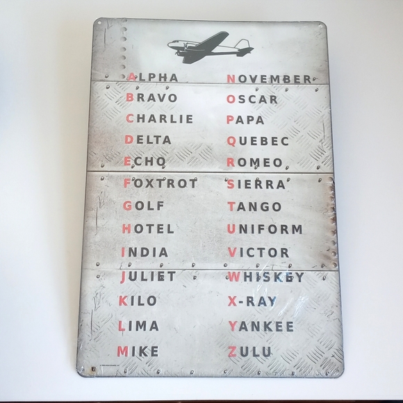 Aviation Alphabet Metal Sign - Picture 6 of 7